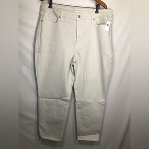 Old Navy OG Straight / Khaki Beige High Waist Stretch Denim Jeans NWT / Size 18